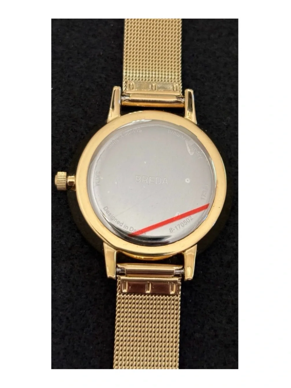 NWOT** Anthropologie BREDA Joule Mesh Watch In Gold  **Needs Battery